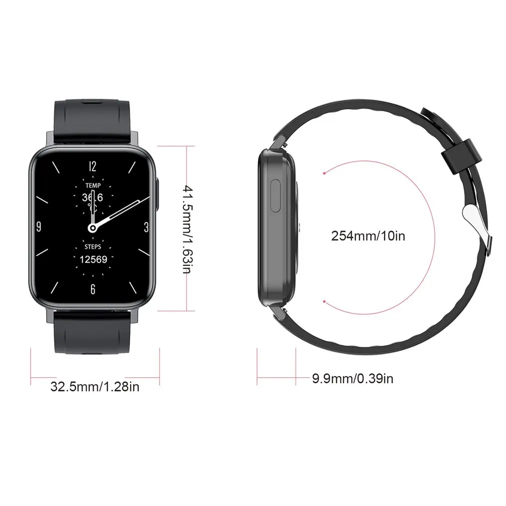 

T10Pro IP68 Waterproof Smart Watch Square Smartwatch Fitness Tracker Heart Rate Monitoring Digital Watch