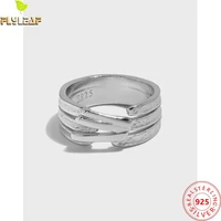 925 sterling silver three layer nameless finger open ring for women platinum plating bump rings femme fine jewelry