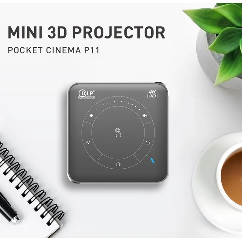 WZATCO P11 карманный мини DLP 3D проектор HD Android 9 0 для Full 1080P MAX 4K WIFI мобильный LED Умный