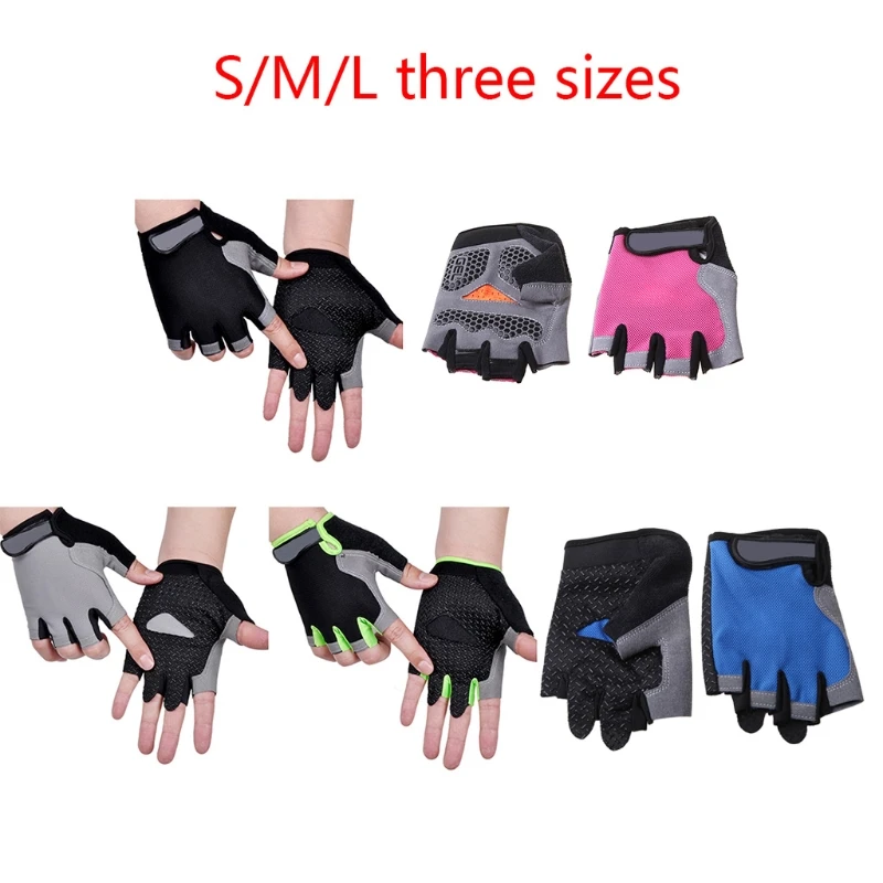 A5KC Silicone MTB Road Riding Gloves Anti-slip Anti-sweat Half Finger Camping Hiking Gym Fitness Sports Bike | Спорт и развлечения