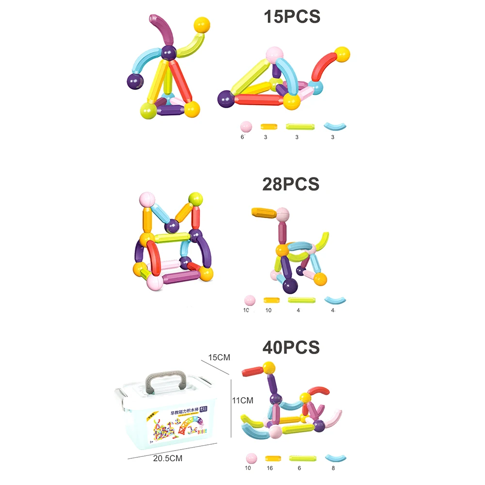 Конструктор детский магнитный палочка для раннего развития магниты детей