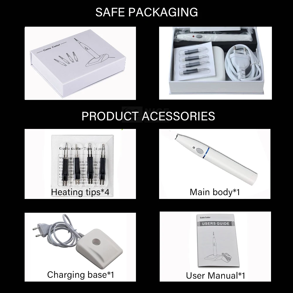 Зубная щетка гуттаперча резак Endo Беспроводная с 4 наконечниками для