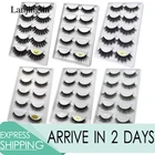 LANJINGLIN 5 пар 3d норковые ресницы накладные ресницы натуральные длинные накладные ресницы для наращивания макияж Полные накладные ресницы G800 G806