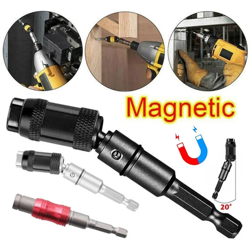 

1/4" Hexagon Magnetic Rotary Screw Extension Rod Drill Bit Quick Change Bracket Drive Pilot Drill Bit Screw Locking Hand Tool