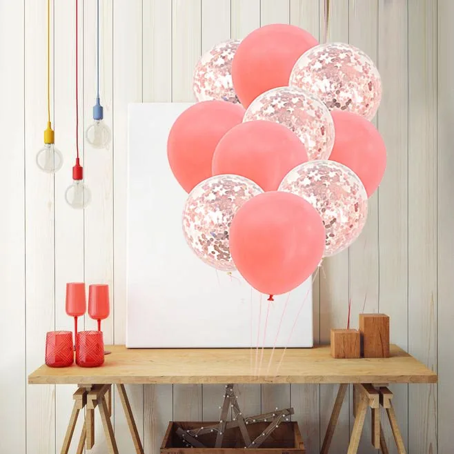 

10pcs/set 12inch Rose Gold Confetti Latex Balloon Wedding Decoration Baby Shower Kids Toys Birthday Party Air Balloons Supplies