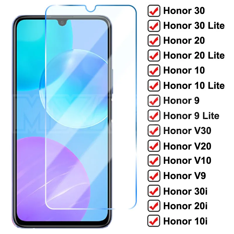 

9D Full Protective Glass For Huawei Honor 30 20 10 Lite V30 V20 V10 Tempered Glass Honor 9 8 Lite 30i 20i 10i Screen Protector