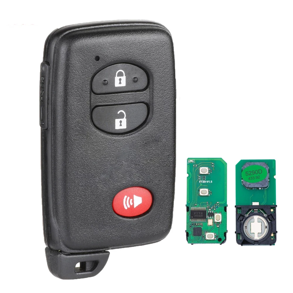 

Keyecu HYQ14ACX 271451-5290 3 Buttons 312/314.3/315/433mhz Smart Prox Remote Key for Toyota Venza Prius 2012 2013 2014 2015 2016