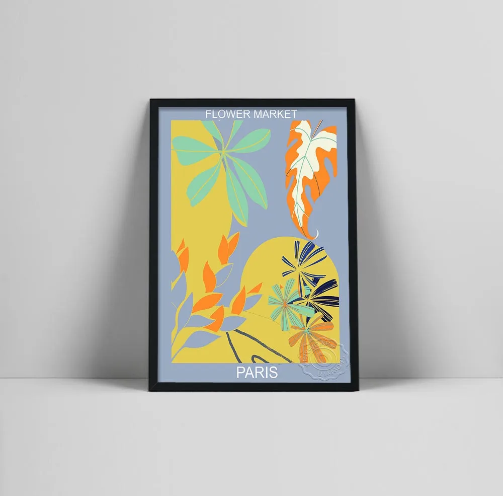 Цветочный постер для выставки иллюстрация настенное искусство холст живопись