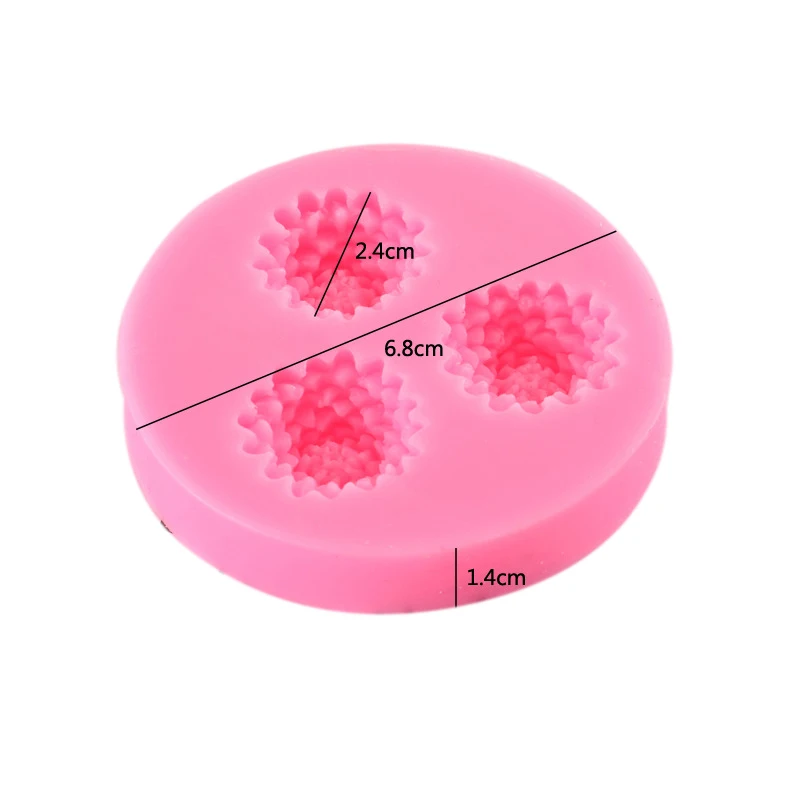 Силиконовая форма с 3 отверстиями для украшения тортов термостойкая конфет и