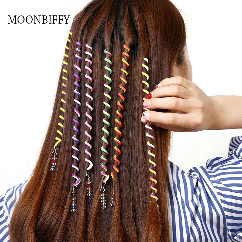 

6PCS Colorful Cute Girl Curler Hair Braid Hair Styling Tools Hair Roller Braid Tie Gum Women Hair Accessories DIY Hairstyle Tool