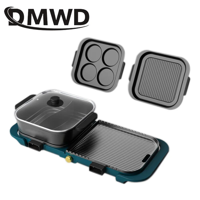 Продажа Электрический гриль 2 в 1 с функциями гриль для дома, барбекю, двойной вкус, Бездымная плоская антипригарная сковорода для барбекю, омлета
