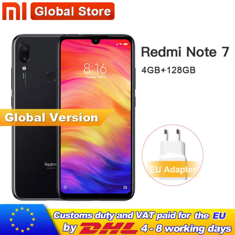 Глобальная версия Xiaomi Redmi Note 7 128GB 4GB телефон S660 Octa Core 4000mAh 6 3 &quot2340x1080 48MP двойная