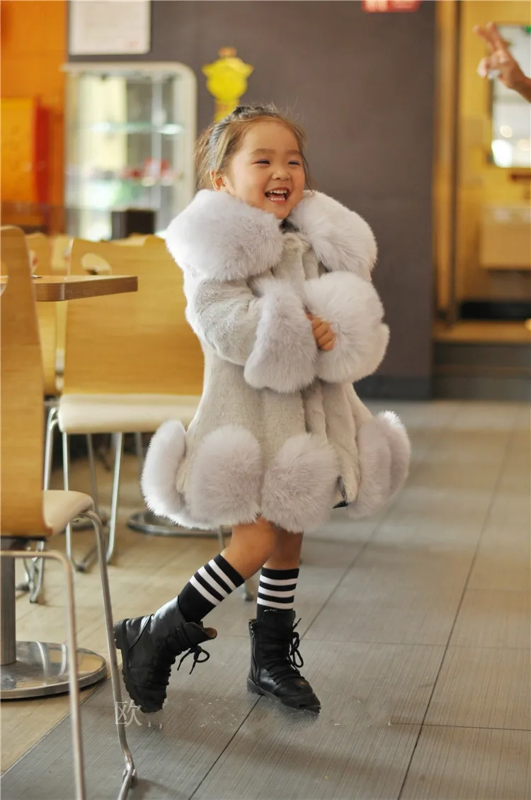 

2020 Autumn Winter New Girls Imitation Mink Fox Fur Thick Fur Coat