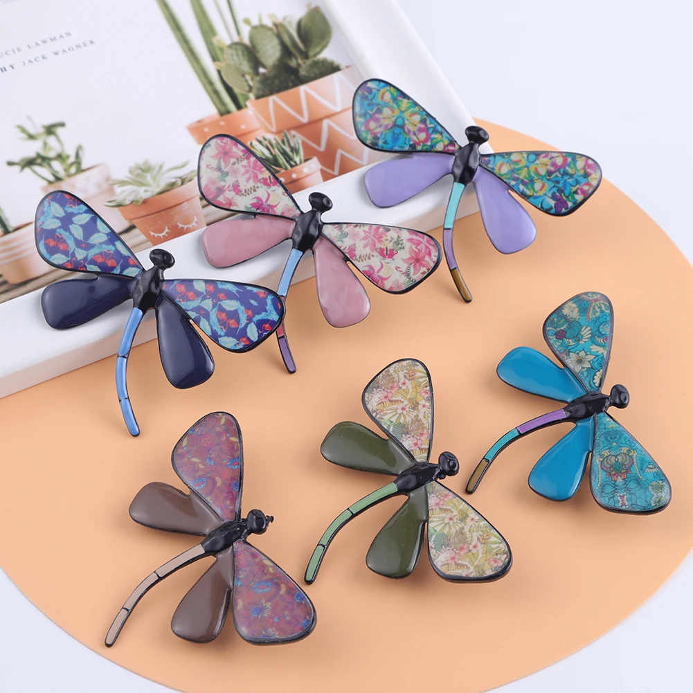 Эмалированная брошь в виде стрекозы булавки для одежды аксессуары модное