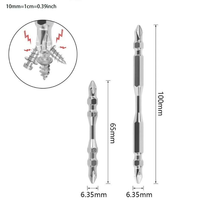 

Электрическая отвертка сверло Магнитная отвертка бит 65/100 мм 10 шт. двойная головка отвертка бит высокая Прямая поставка