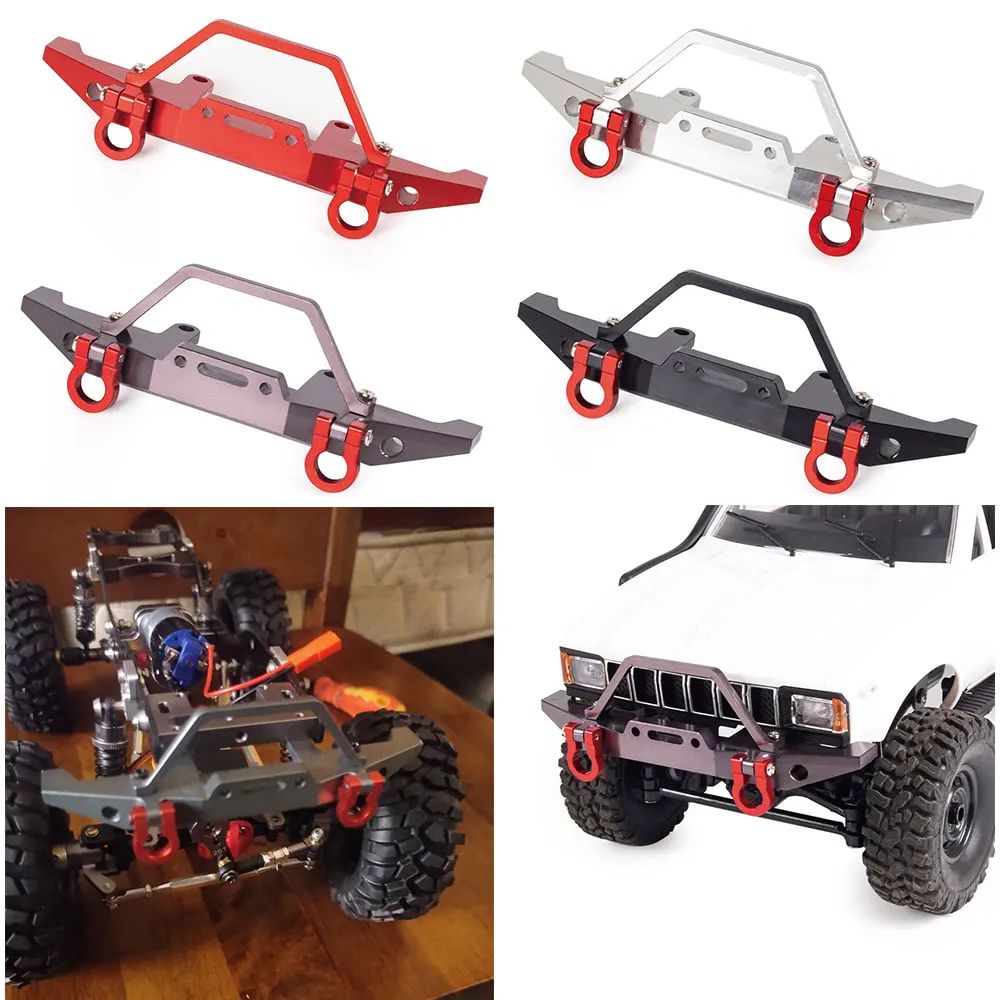 

Aluminum CNC Front Bumper with Winch Fixed for 1/16 WPL C14 C24 C24-1 C54 CB05S RC Car Upgrade Parts Accessories