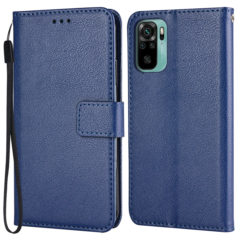 

Чехол-книжка для Xiaomi Redmi Note 10 4G, M2101K7AI, M2101K7AG, кожаный, с ремешком