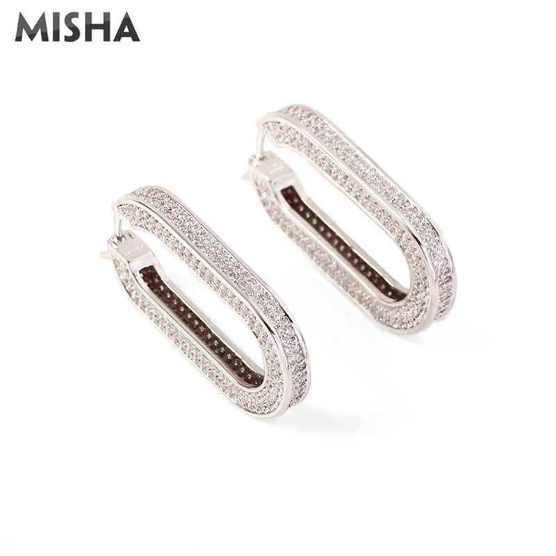 MISHA, трендовые серьги для женщин, ручная работа, имитация циркония, драгоценные камни, крюк, ювелирные серьги для девушек, подарок для девушек 02724