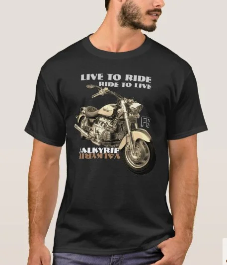 

Live To Ride, Ride To Live. F6 "Valkyrie" Heavy Motorcycle T-Shirt. Summer Cotton O-Neck Short Sleeve Mens T Shirt New S-3XL