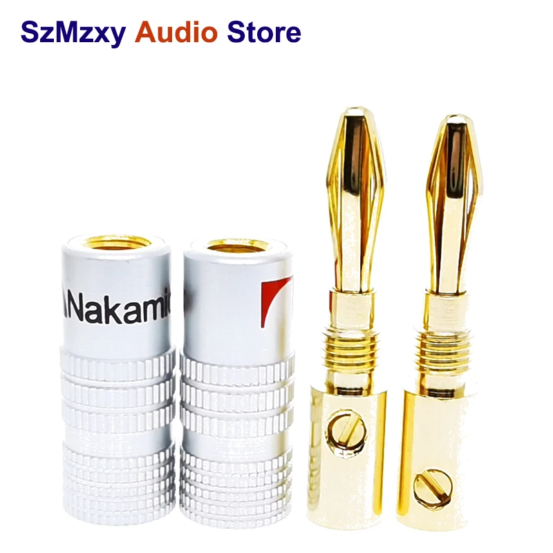 12 шт. 24k 4 мм позолоченный Аудио Динамик Nakamichi банановые штекерные