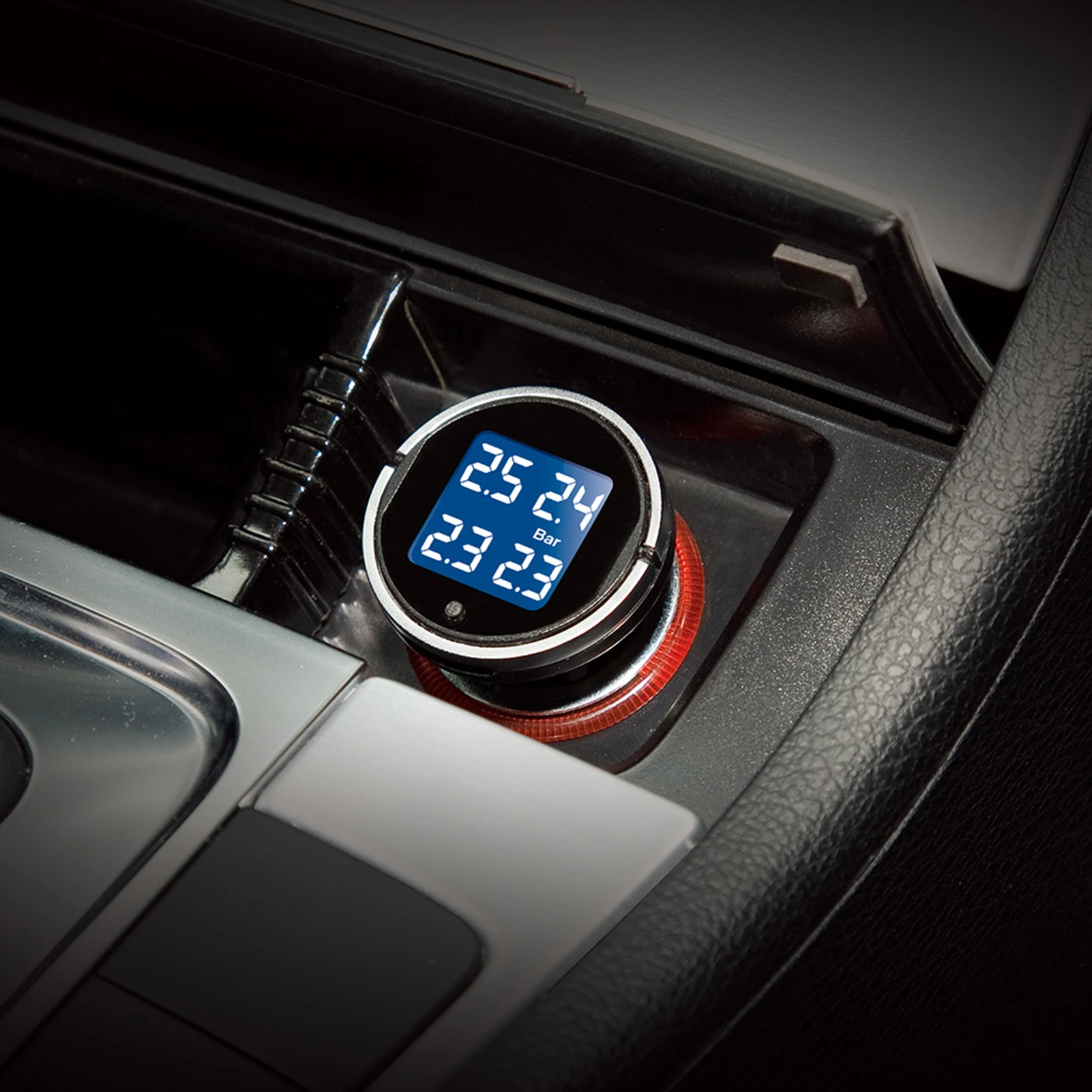 

Steelmate EBAT DIY Wireless TPMS Tire Pressure Monitoring System Diagnostic Tool LCD Display Cigarette Plug Diverter 4 Sensors