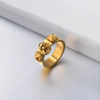 baoyan fashion ring jewelry gold geometric finger ring high design sense stainless steel jewelry gifts for women