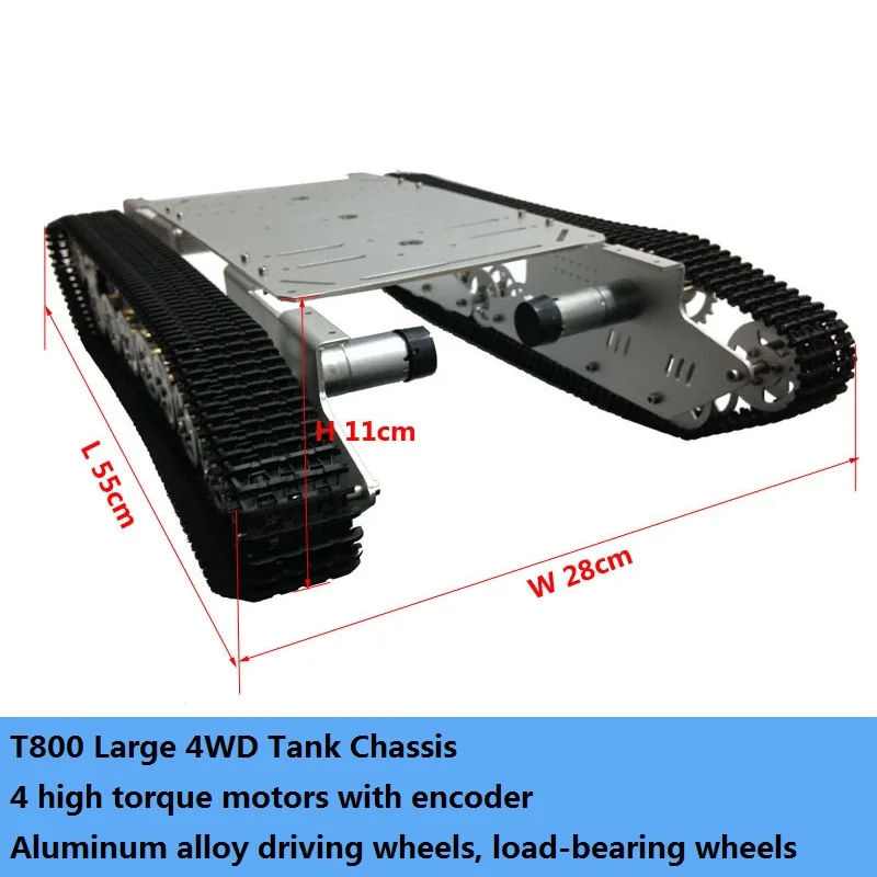 DIY 4WD металлический бак большой T800 умный гусеничный робот на платформе 4 шт. мотор