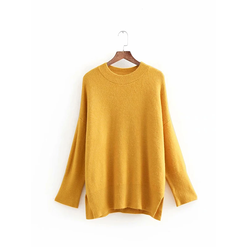 Женский осенне-зимний однотонный пуловер Новое поступление 2018 синий свитер