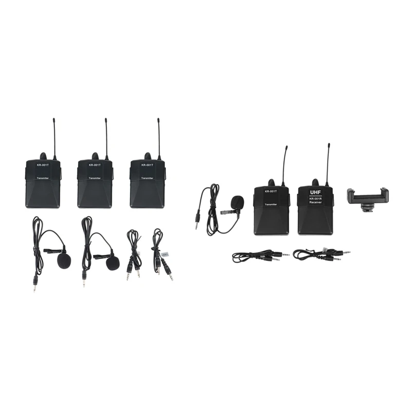 

Audio UHF Wireless Lavalier Microphone with 30 Selectable Channels for DSLR Camera Interview Live Recording