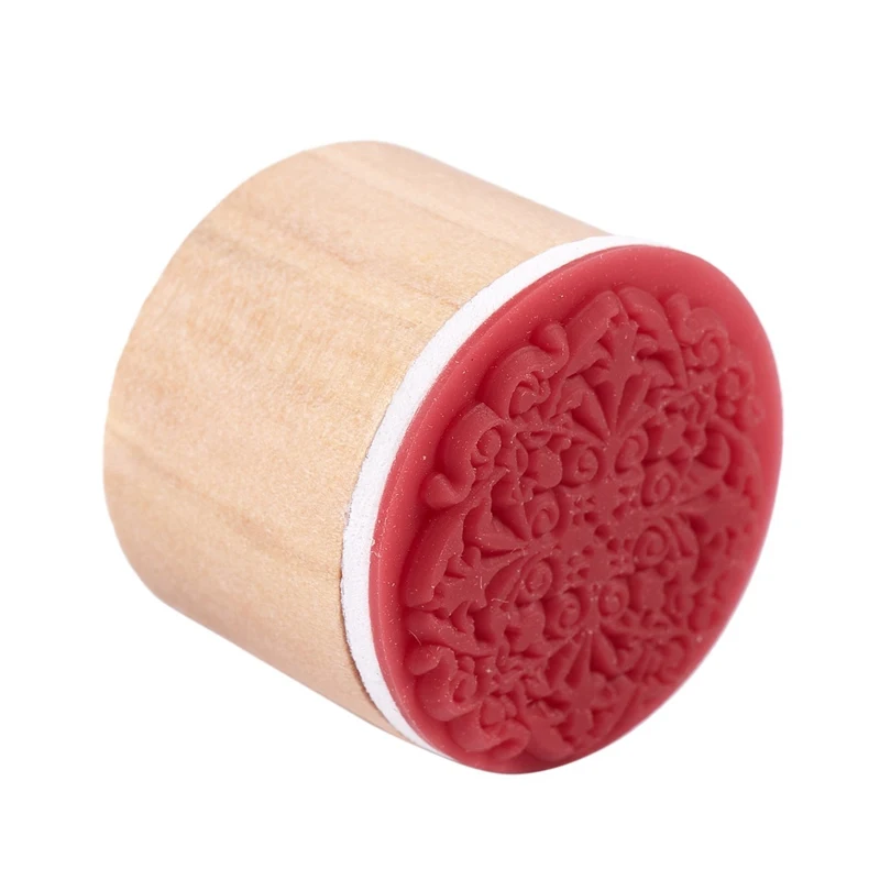 Новый 1 шт винтажный Цветочный Круглый Деревянный Штамп Скрапбукинг Свадебный