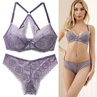 dainafang hotel new 2021 lace embroidery bra sets for women push up underwear 34 36 38 40 42 44 bcde cup plus size lingerie