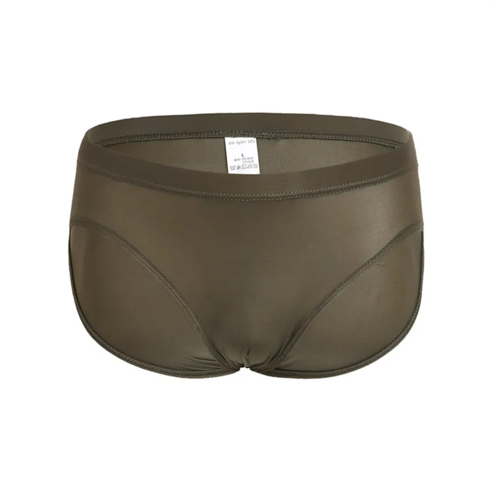 

Нижнее белье мужское тонкое из вискозы, дышащие пикантные трусы-брифы, пикантное бикини, полупрозрачное нижнее белье с большим мешочком