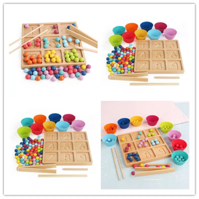 Деревянные развивающие игрушки Монтессори для детей доска с числами Цифровая