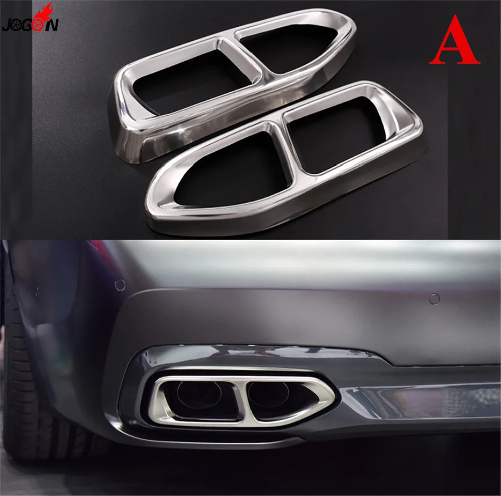 Серебряный двойной глушитель наконечник выхлопной трубы отделка 2 шт. для BMW 7