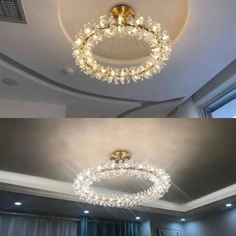 

2020 Hot Sale LED Pendant Light For Bedroom Living Room Dining Room Kitchen Decoration Crystal Garland Hanging Lamp Fixture