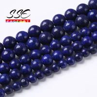 round lapis lazuli stone beads for jewelry making natural loose spacer beads diy bracelets necklace wholesale 4 6 8 10 12mm 15