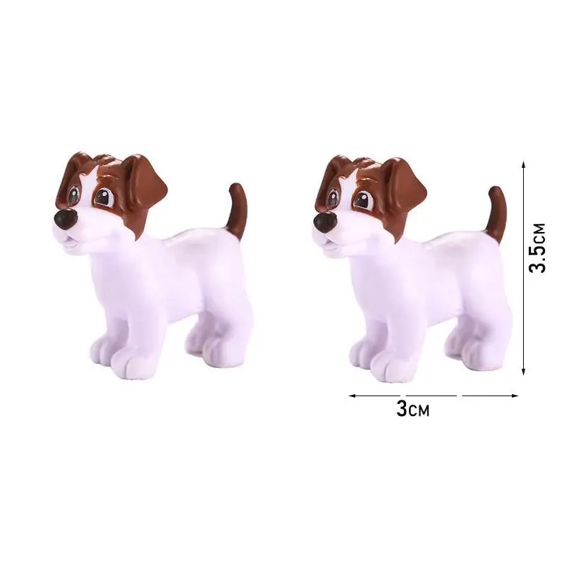 2 шт./компл. Kawaii котенка, собаки, лошади, Кофе Чашка Модель небольшая статуя Будды фигурка фигурный орнамент миниатюры домашний декор - Цвет: Brown white puppy