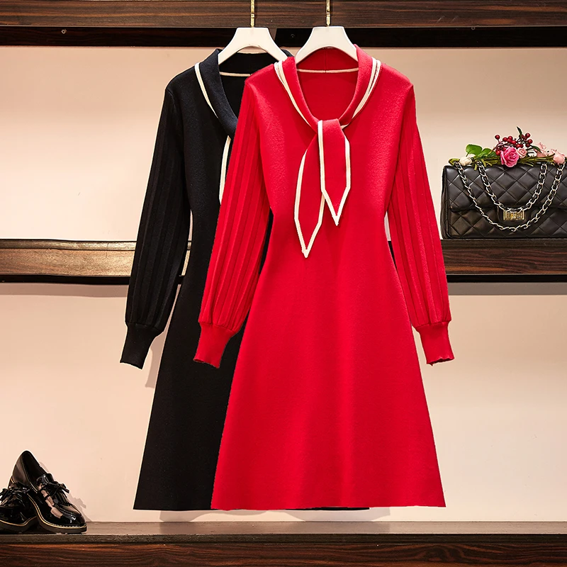 

Миди платье осень-зима 2020 с длинным рукавом вязанные вечерние элегантные наряды одежда для женщин