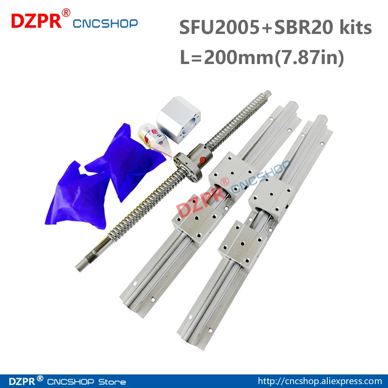 Набор деталей с ЧПУ SFU2005 200 мм 7 87 дюйма + SBR20 рейка SBR20UU блок BK15/BF15 торцевая Опора
