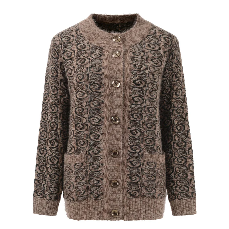 Свитер для мам среднего и пожилого возраста кардиган куртка женский свитер