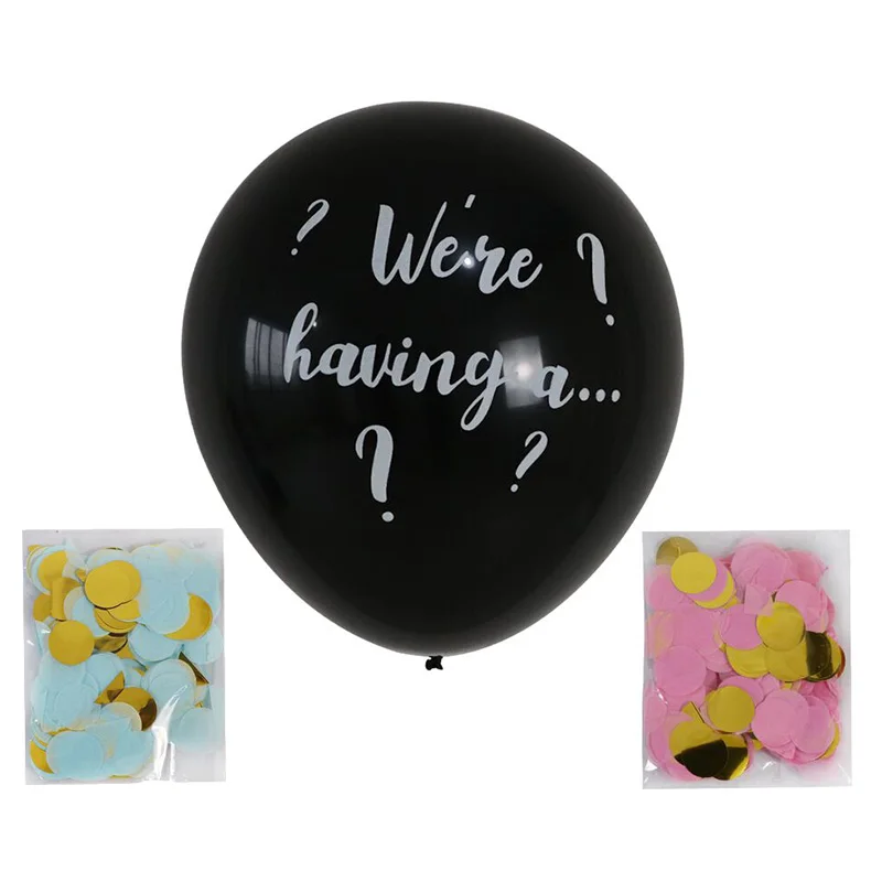 36 дюймов Пол раскрыть шар для девочек или мальчиков черный латекс наклейки на