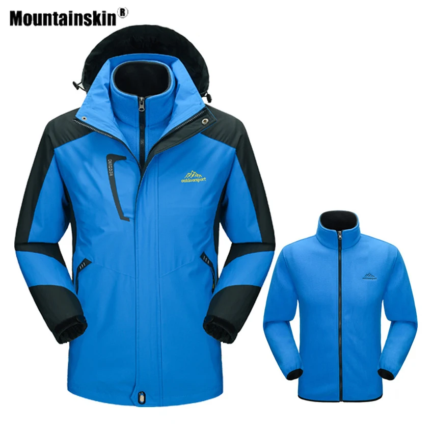 Мужская и женская зимняя флисовая куртка Mountainskin 2 предмета теплая брендовая с