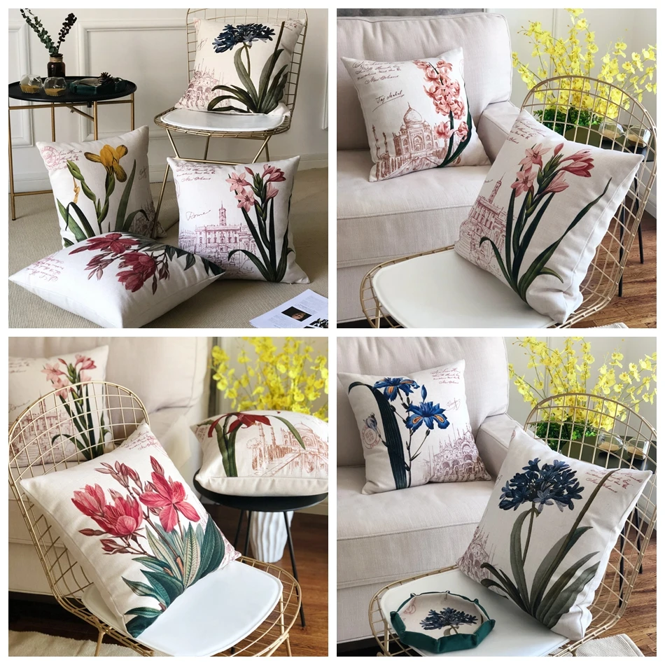 

Flower Leaf Patterned Thickened Pillow Cushion Cover Living Room Decoration Plush Pillowcase sofa decorative cushion covers