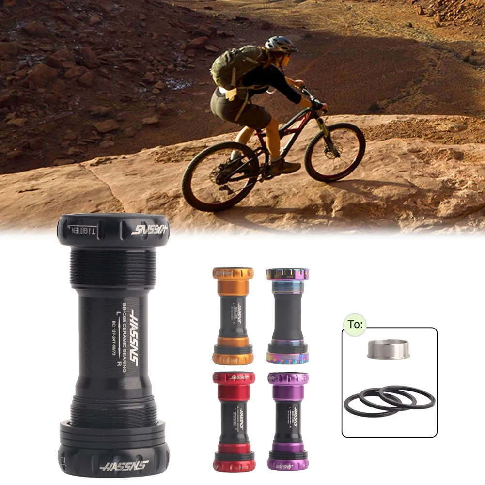 

MTB Road Mountain Bike Aluminum BB Thread Bottom Brackets For 68-73mm Bearing Crankset Parts Outdoor Cycling Bicycle Accessories