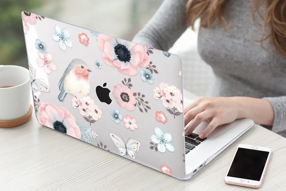 Цветочный чехол для ноутбука MacBook Air 13 A1466 A1932 Pro 13 15 16 дюймов Сенсорная панель A2141 a2159 пластиковый жесткий чехол Keybaord
