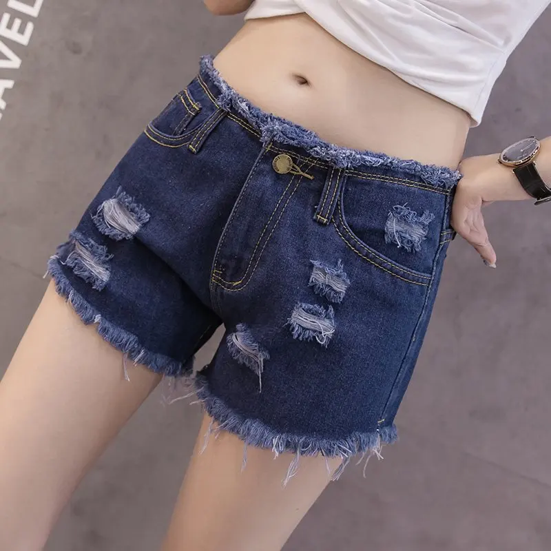 

Модные женские летние джинсовые шорты, джинсы с завышенной талией, женские шорты с высокой талией новый пуш-ап обтягивающие брюки размера плюс, цвет синий, белый, черный