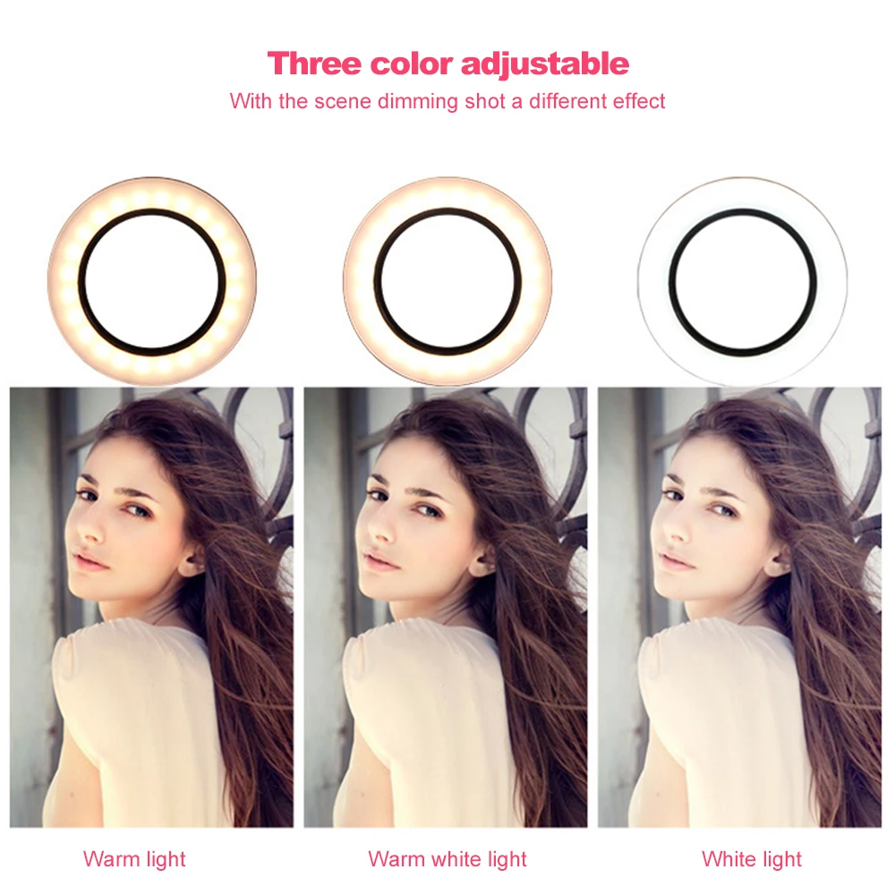 26 см селфи кольцевой светильник светодиодный с регулируемой яркостью для