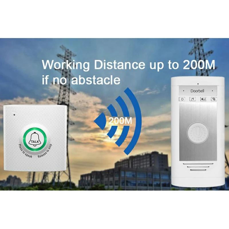 2 4g wireless intercom doorbell voice 2 way intercom doorbell for home security access control system intercom doorbell free global shipping