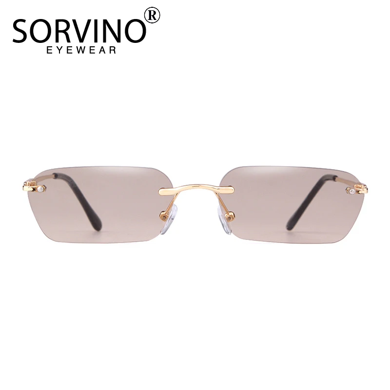 Женские и мужские ретро очки без оправы SORVINO маленькие прямоугольные