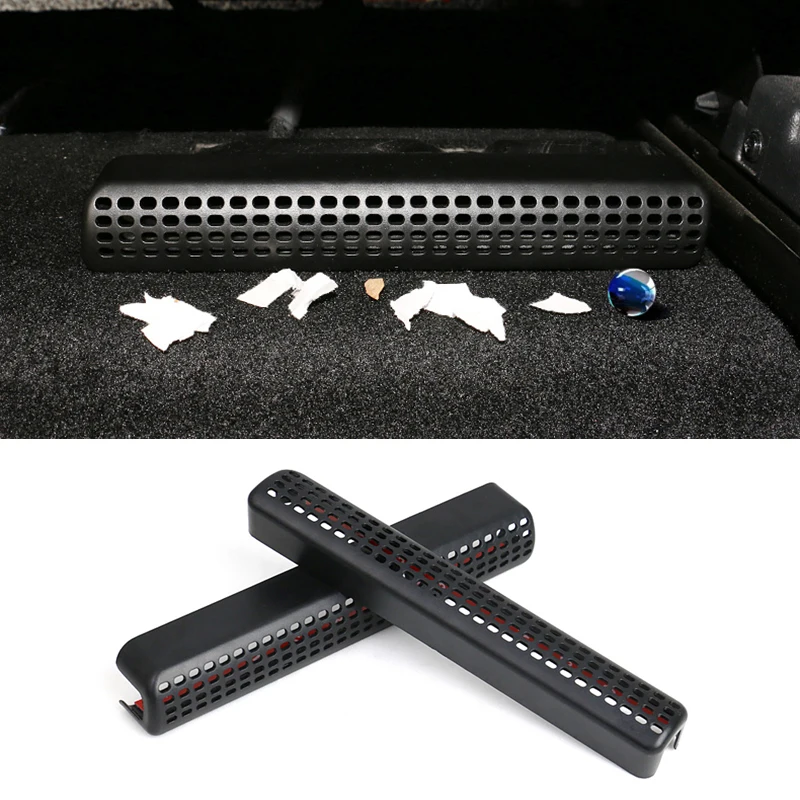 

2PCS Car Rear Air Condition AC Vent Outlet Dust Protective Cover Trim Under The Seat for Peugeot 4008 Car Styling Accessories